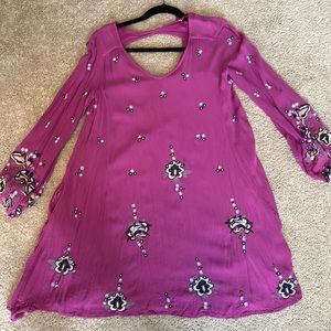 Free People Long Sleeve Embroidered Dress